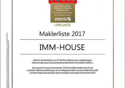 IMM-House - Focus Top Immobilienmakler 2017