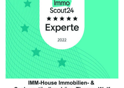 IMM-House - Urkunde ImmoScout24 - Experte 2022
